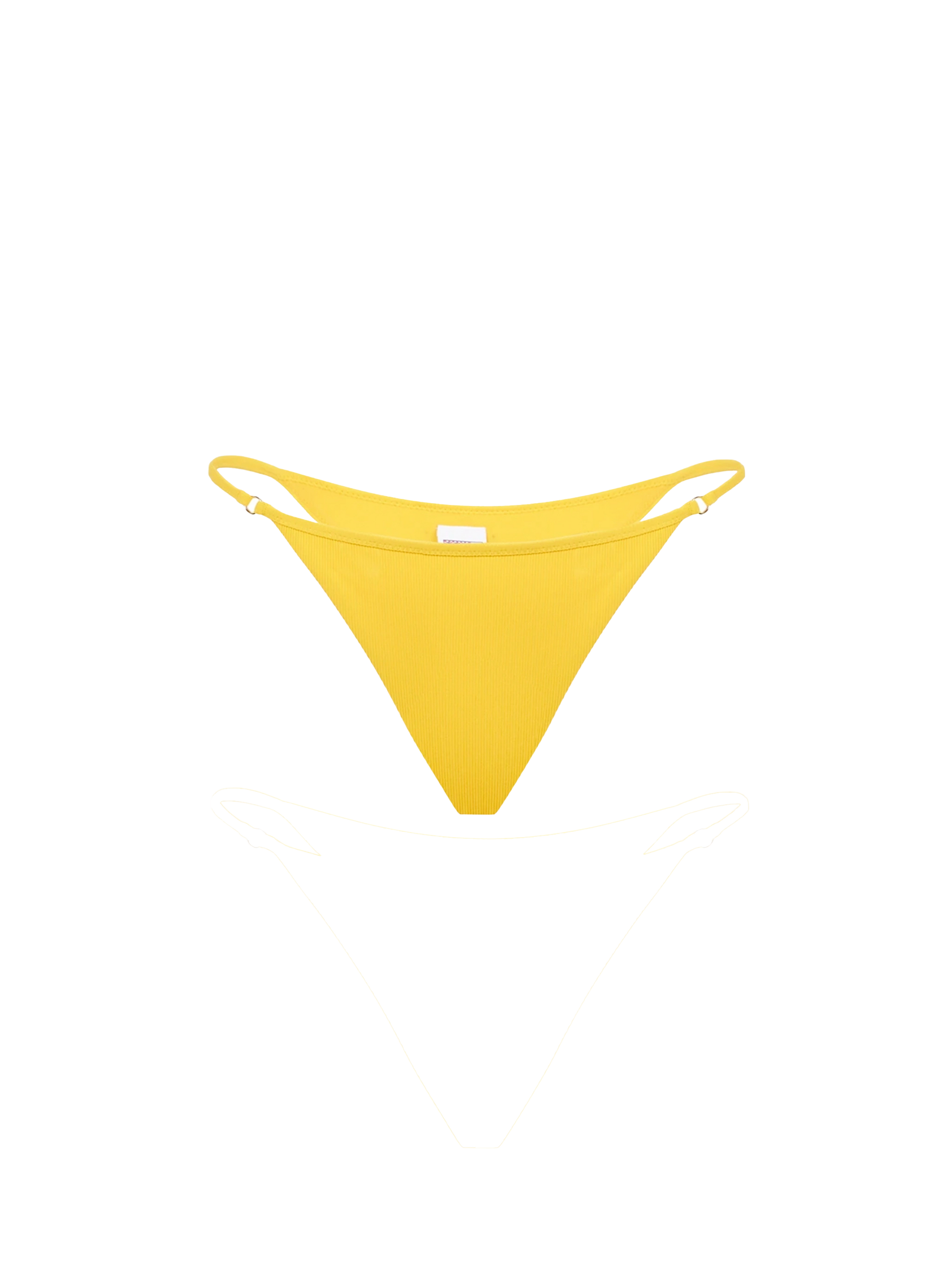 Woman yellow ribbed cheeky swim briefs - MC2 Saint Barth