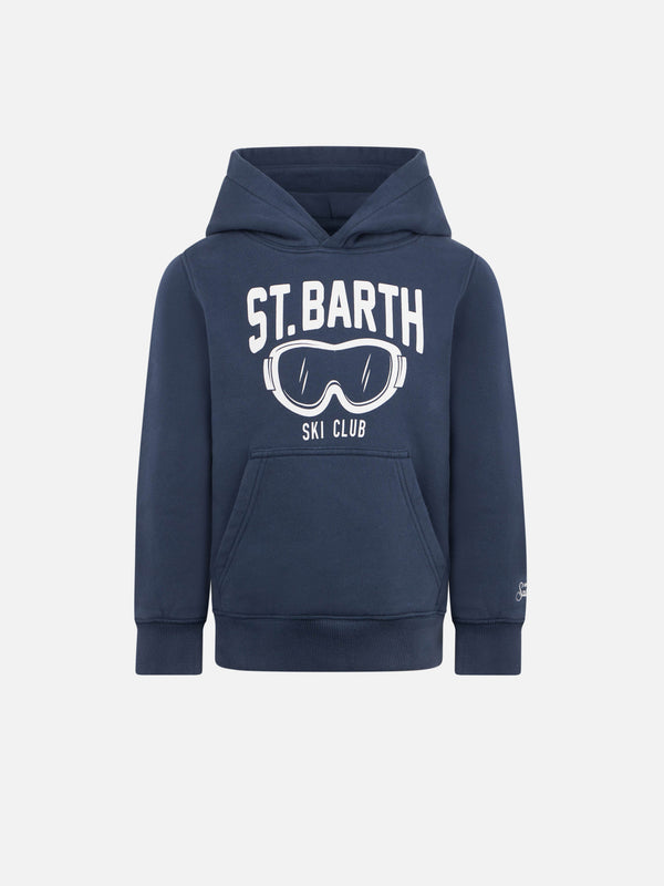 Blauer Kapuzenpullover für Jungen mit St. Barth Ski Club-Aufdruck