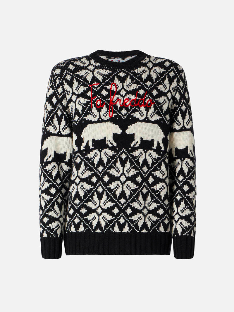 Boy crewneck sweater with norwegian pattern