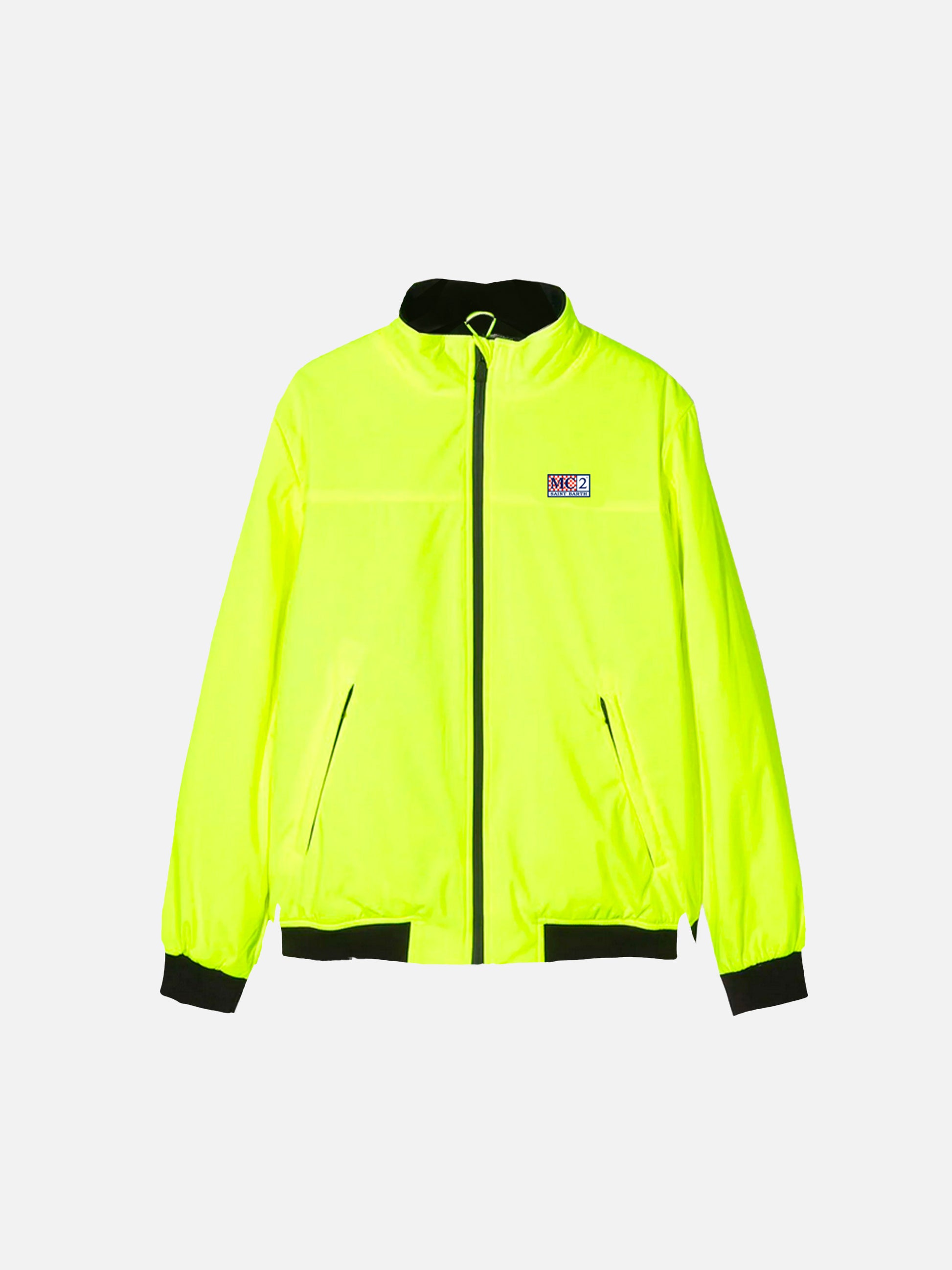 Boy fluo yellow bomber jacket Country Jr with furry lining - MC2 Saint Barth