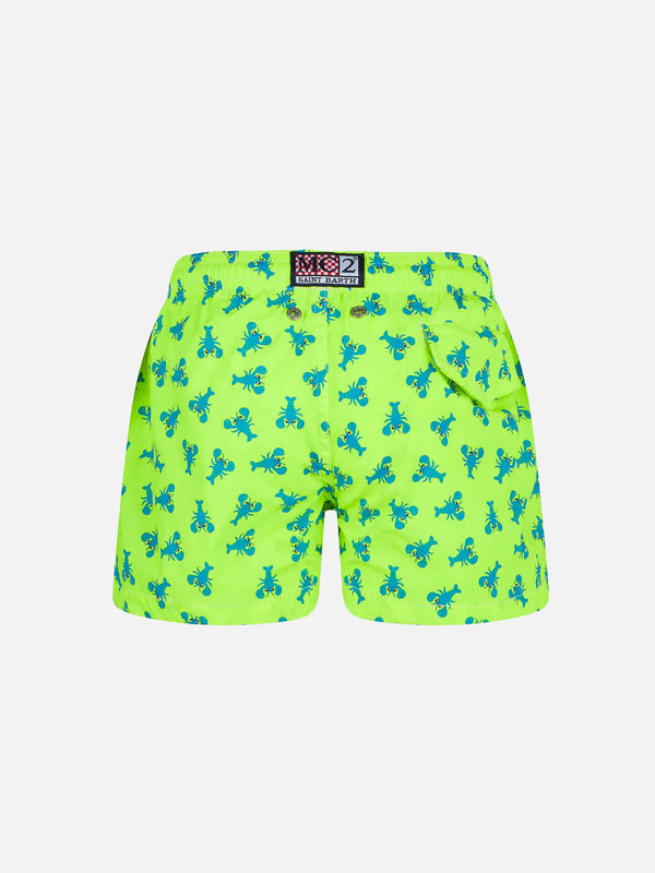 Hellblaue Badeshorts für Jungen mit Hummer-Print und bequemem Stoff