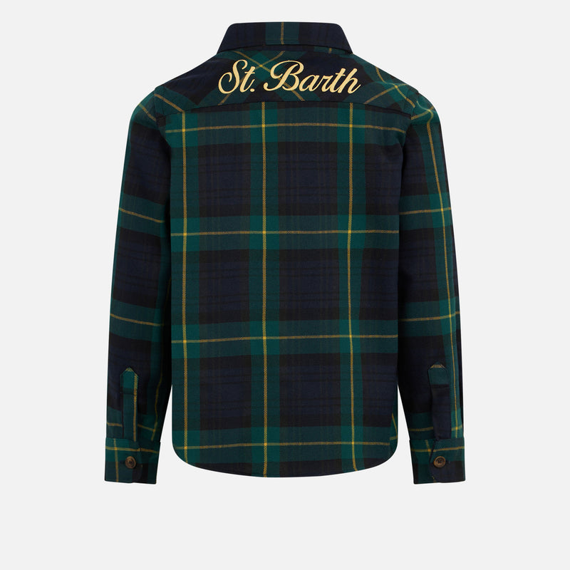 Boy wooly shirt with tartan print