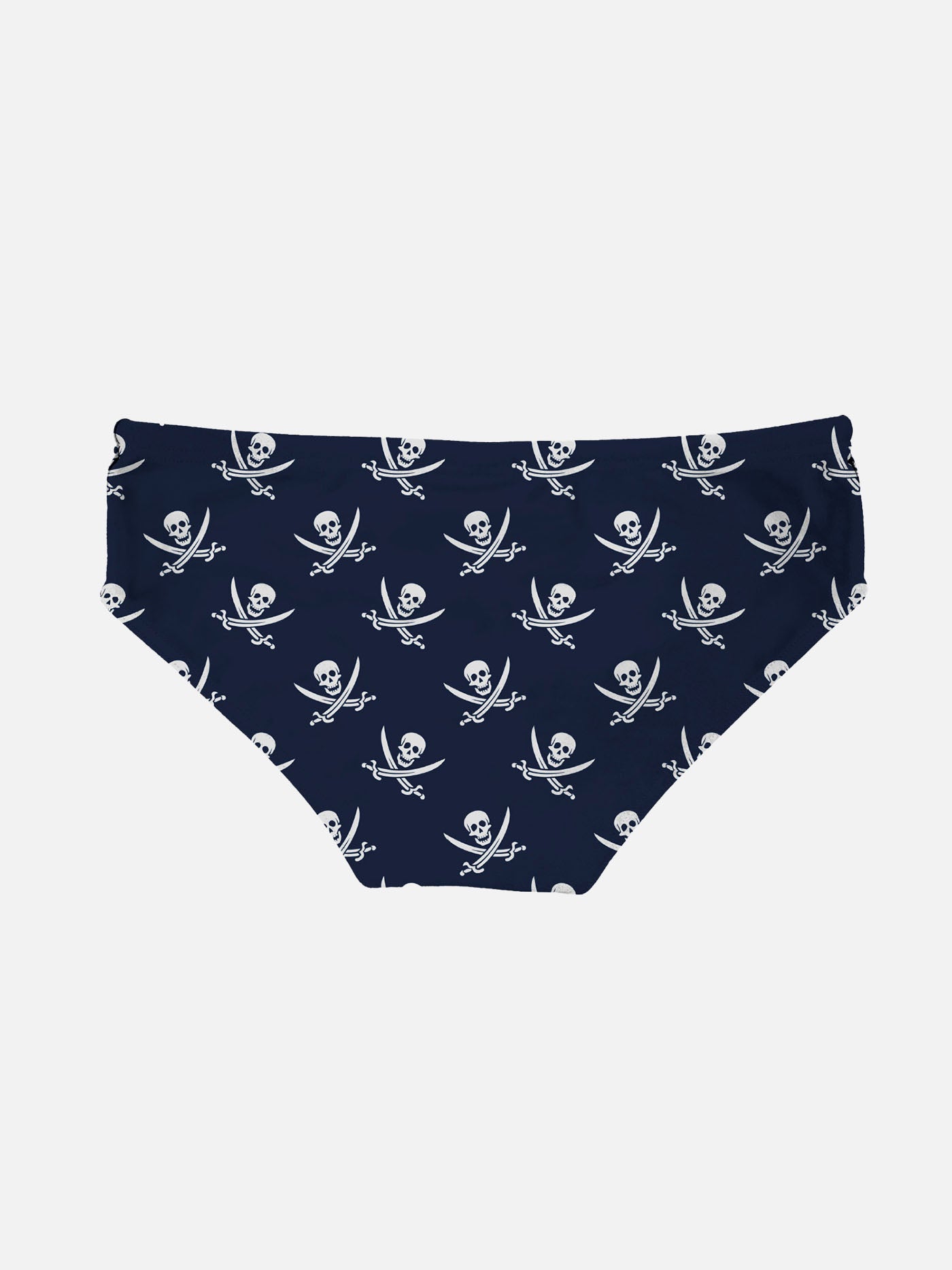 Blaue Marine-Badehose für Jungen mit Piraten-Mikrodruck