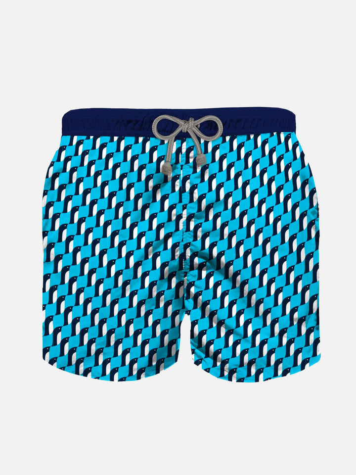 Boy swim shorts with penguin print and emboridery - MC2 Saint Barth