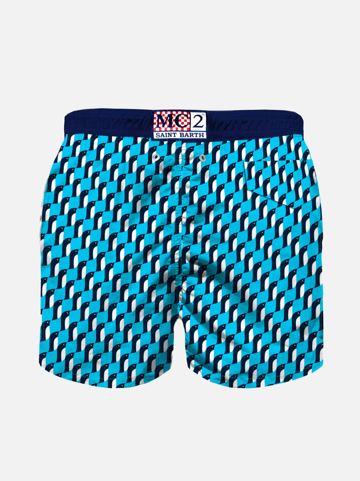 Boy swim shorts with penguin print and emboridery - MC2 Saint Barth