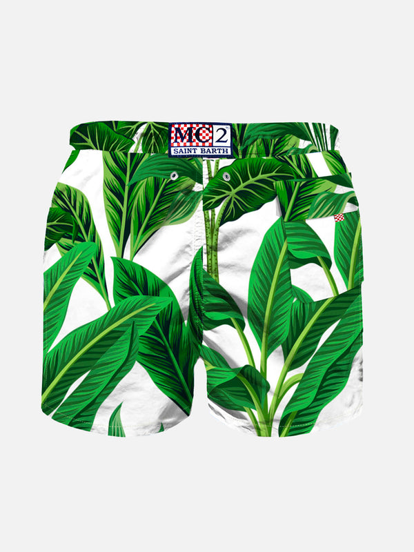 Tropical print boy swim shorts