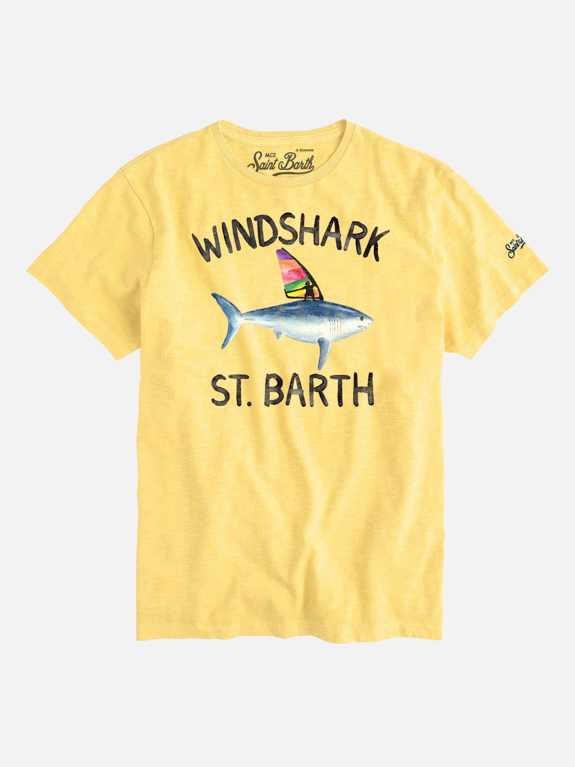 Shark print yellow boy t-shirt - MC2 Saint Barth