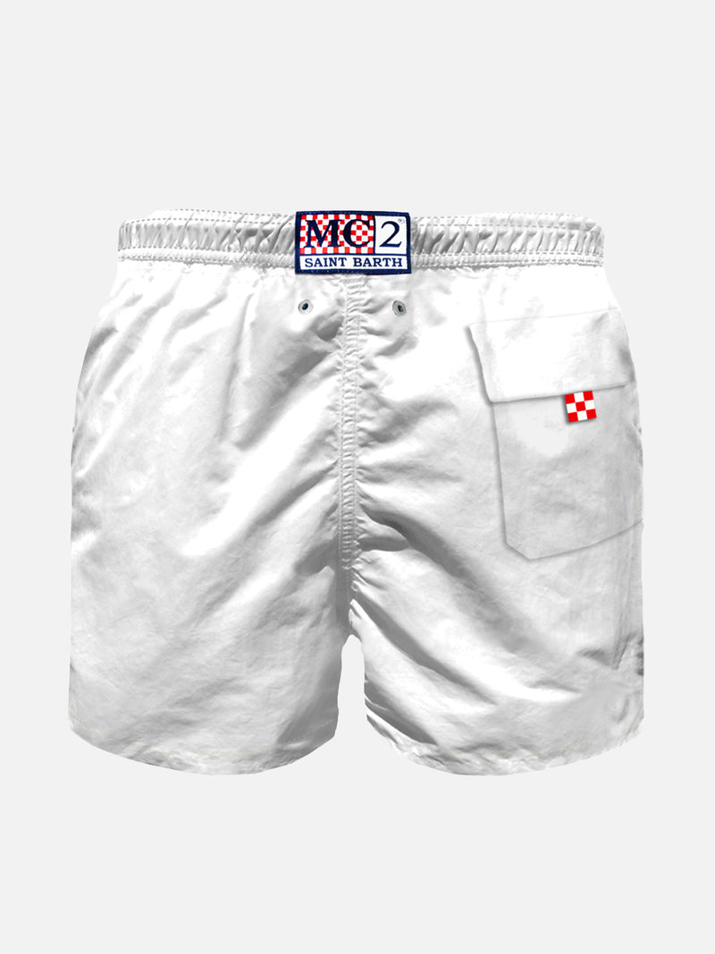 Boy white swim shorts