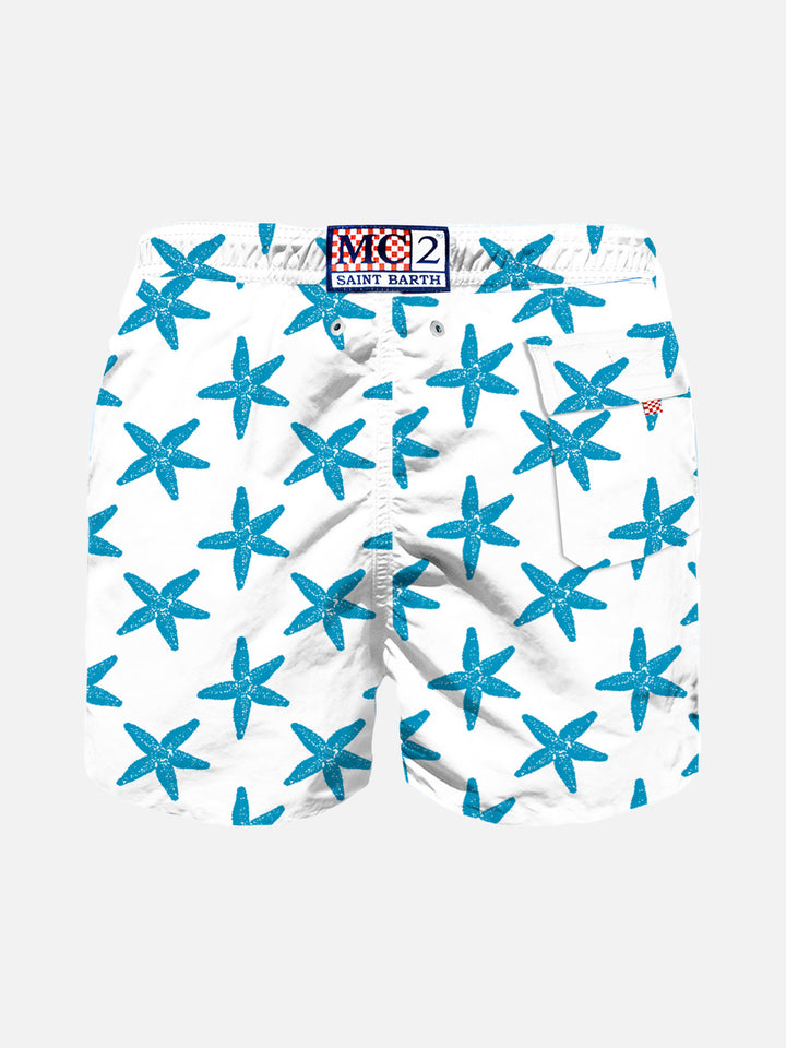 Boy swim shorts with seastar flocked print - MC2 Saint Barth