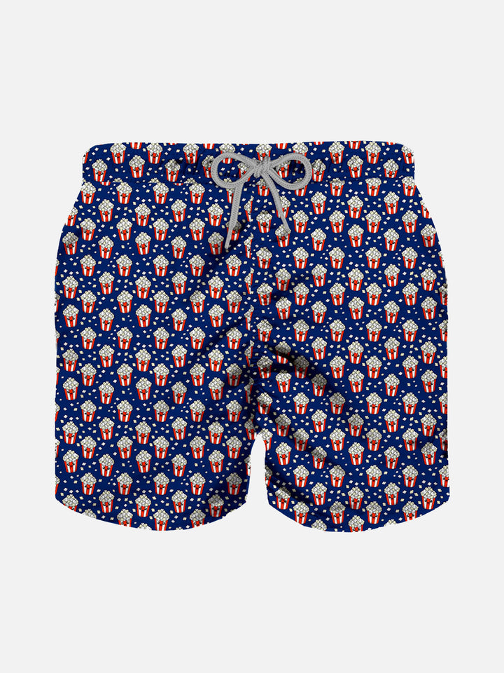 Boy light fabric swim shorts with pop corn print - MC2 Saint Barth