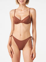 Brauner Bralette-Bikini für Damen mit Bügeln