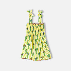 Cotton dress Lola with happy cactus print