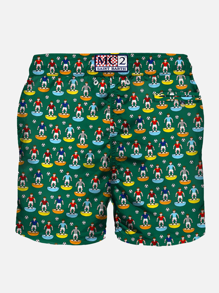 Man swim shorts with soccer print