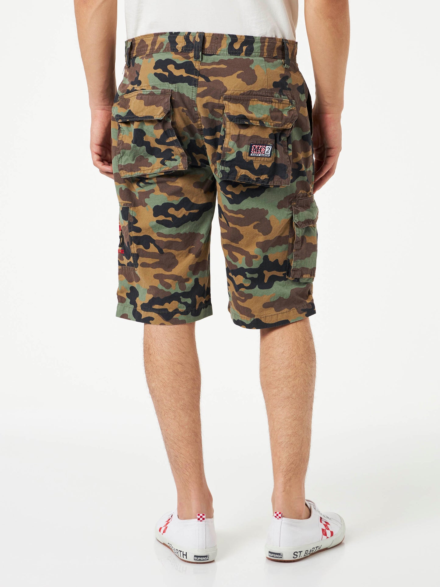 Herren-Cargo-Bermuda im Tarnmuster mit Taschen
