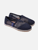 Schwarze Makramee-Espadrillas für Damen