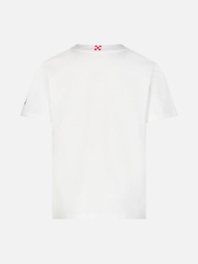 Baumwoll-T-Shirt für Jungen mit „Capri La dolce Vita“-Aufdruck auf der Vorderseite