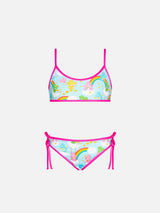 Bikini da bambina a bralette con orsetti e arcobaleni | CARE BEARS EDIZIONE SPECIALE