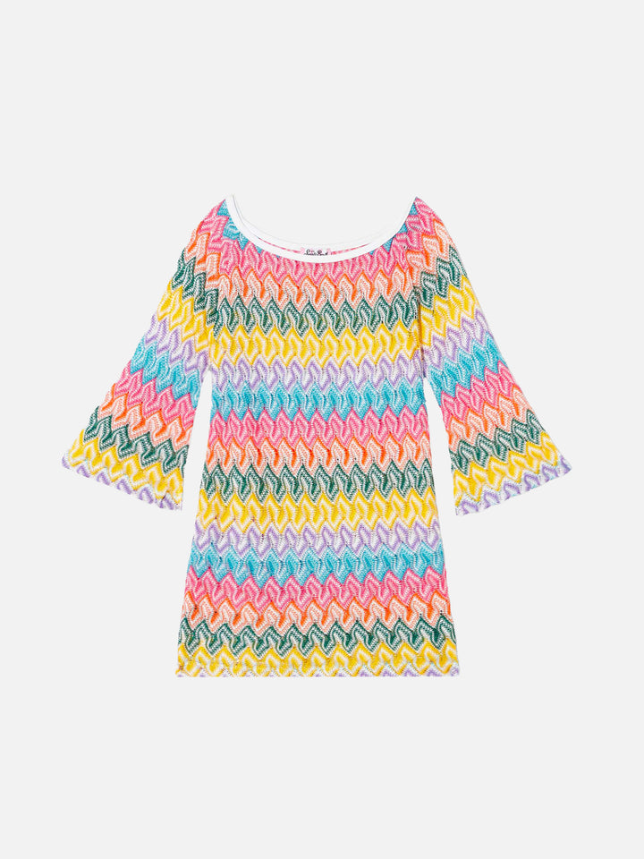 Girls Knit Dress Chevron
