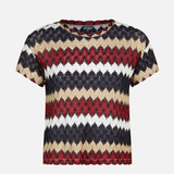 Top in maglia chevron bordeaux