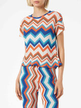 Orange chevron knitted top