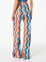 Woman chevron knitted palazzo pants