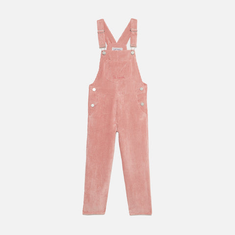 Girl pink corduroy salopette with St. Barth embroidery - MC2 Saint Barth