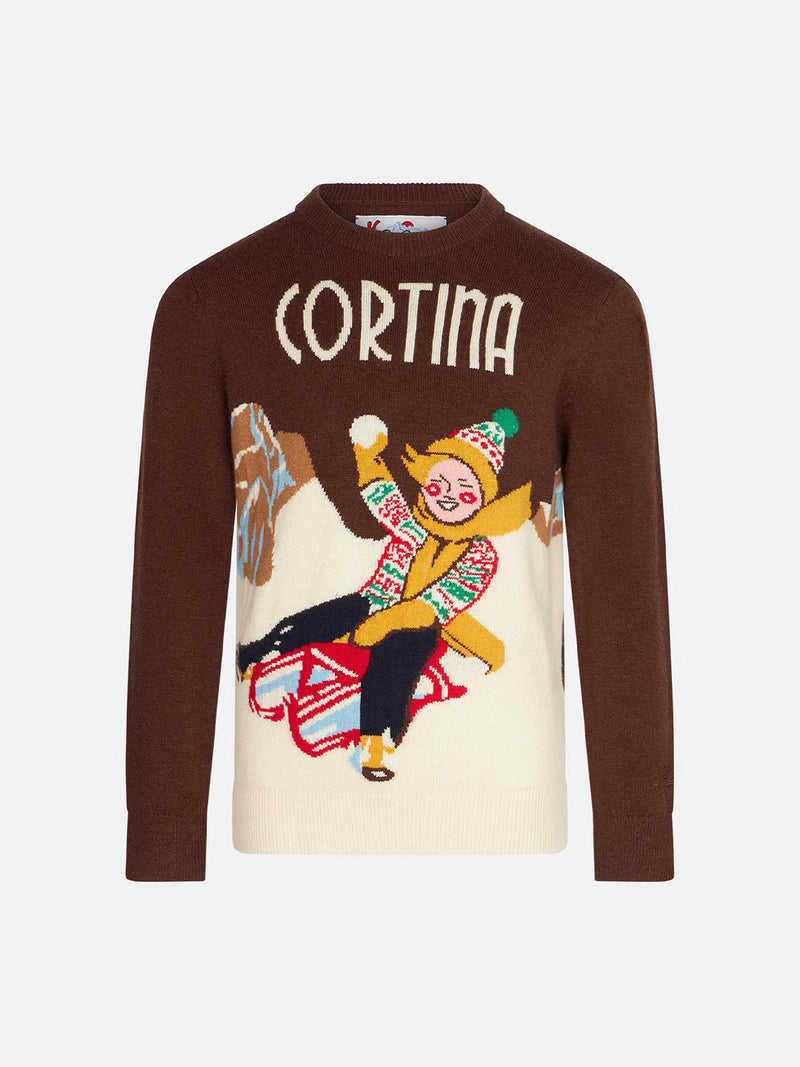 Maglia da bambino con stampa cartoline Cortina