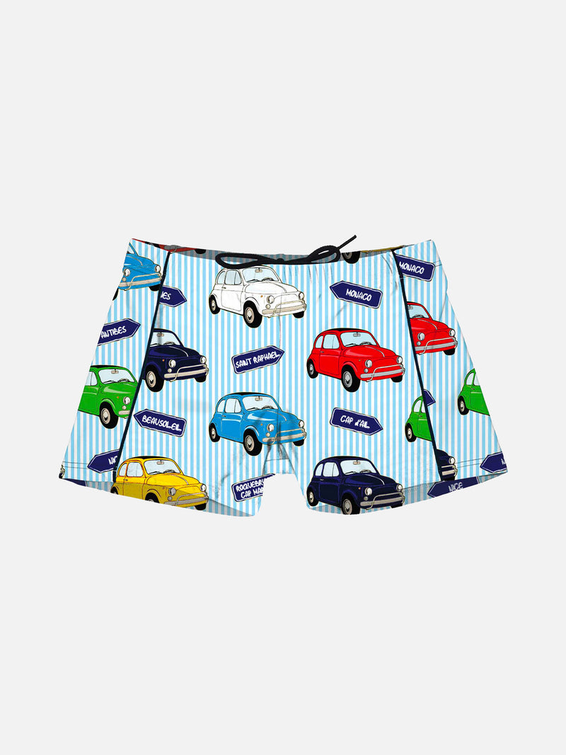 Boy Swim Trunk Jelly Cars Print