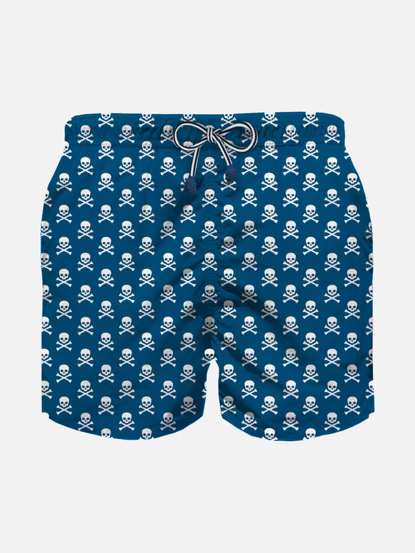 Pirates print light fabric boy swim shorts