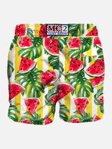 Mittellange Badeshorts mit Wassermelonen-Print