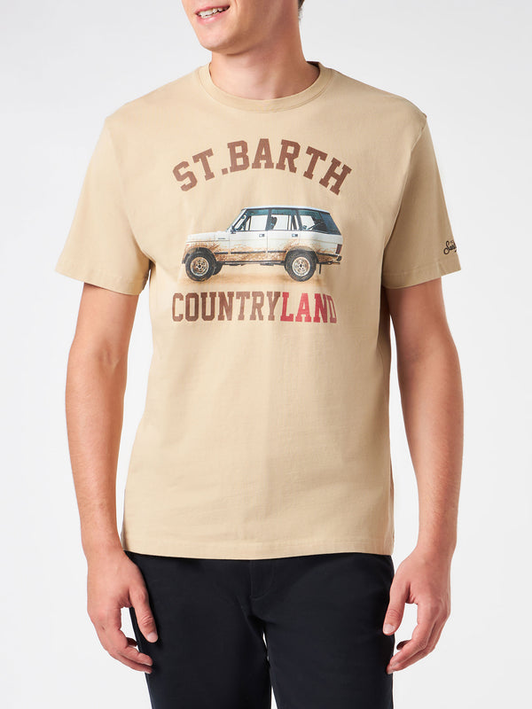 Herren-T-Shirt aus schwerer Baumwolle mit St. Barth Countryland-Aufdruck