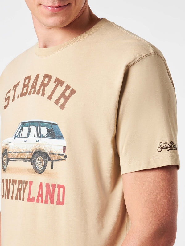 Herren-T-Shirt aus schwerer Baumwolle mit St. Barth Countryland-Aufdruck