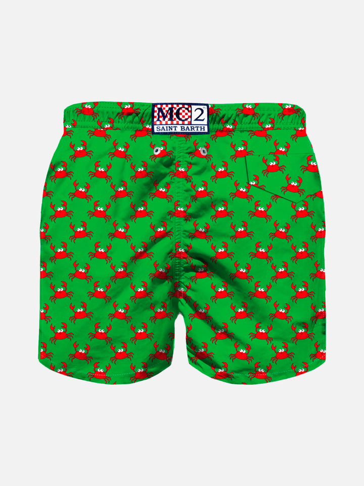 Boy swim shorts with crab print