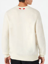 Man crewneck knitted sweater with Day Off embroidery