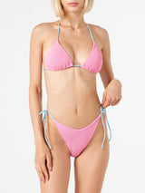 Woman pink crinkle triangle bikini | MELISSA SATTA SPECIAL EDITION