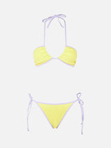 Woman yellow crinkle bandeau bikini | MELISSA SATTA SPECIAL EDITION