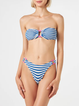 Woman crinkle bandeau bikini