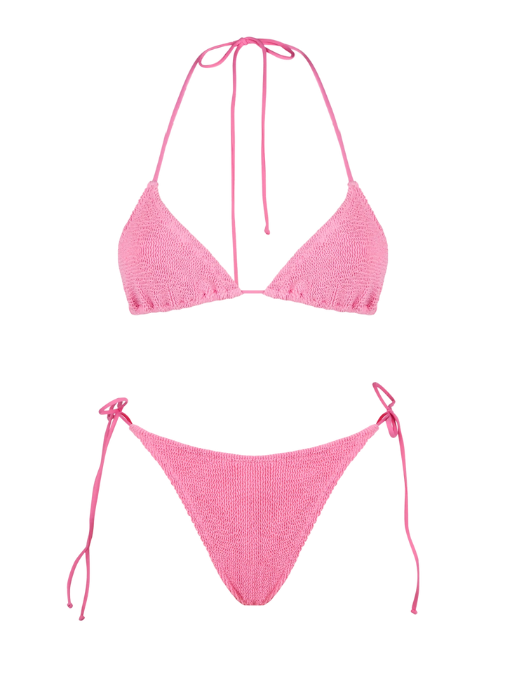 Woman pink crinkle triangle bikini - MC2 Saint Barth
