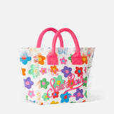 Mehrfarbige Colette-Handtasche aus Baumwollcanvas mit Blumendruck