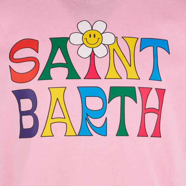 Mädchen-T-Shirt mit Saint Barth-Logo und Gänseblümchen