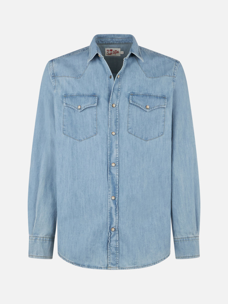 Man denim cotton shirt