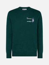 Man crewneck sweater with Domani Smetto embroidery