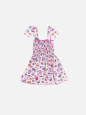 Abito in cotone Lola con stampa arcobaleno