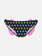 Girl swim briefs with ducky print