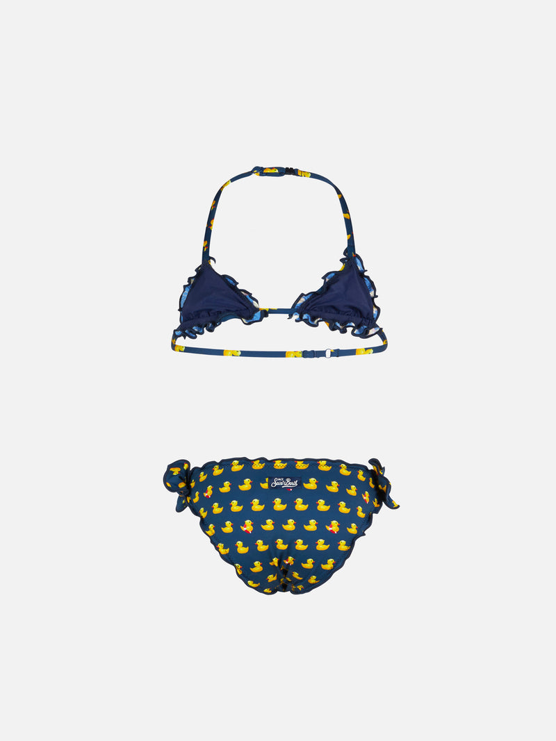 Girl triangle bikini with print