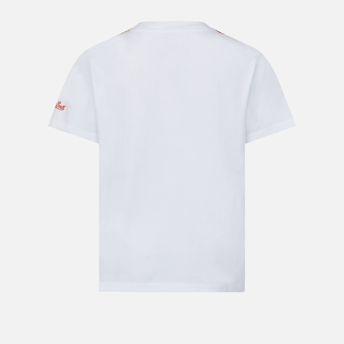 Mädchen-T-Shirt mit Gänseblümchen-Stickerei und Aufnäher
