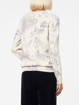 Woman crewneck sweater with La montagne print