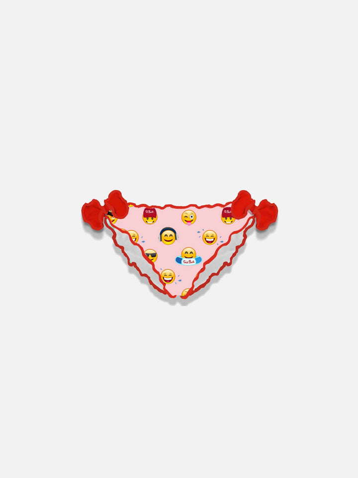 Girl swim briefs with emoticon print - MC2 Saint Barth