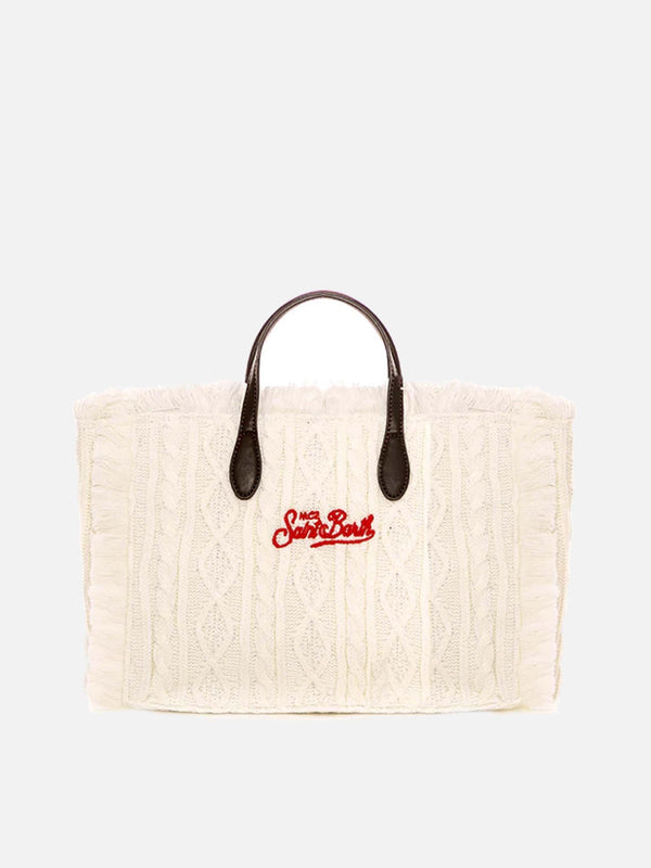 Colette white tricot handbag