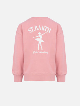 Felpa girocollo da bambina Briony con stampa St. Barth ballet academy